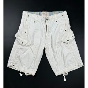 Jet Lag Men's Cargo Shorts Size 36 White Y2K Utility Military Pocket Distressed